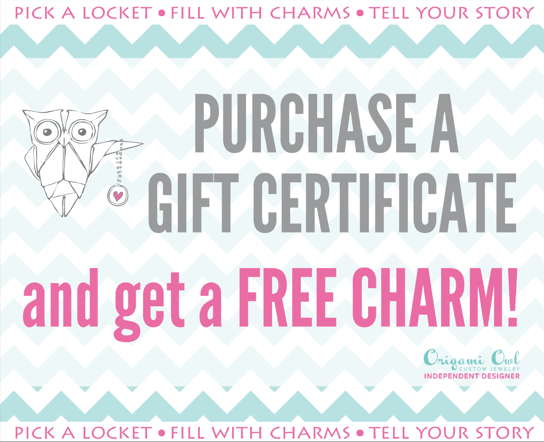 Origami Owl Gift Certificates Independent Designer Jennylou 1186